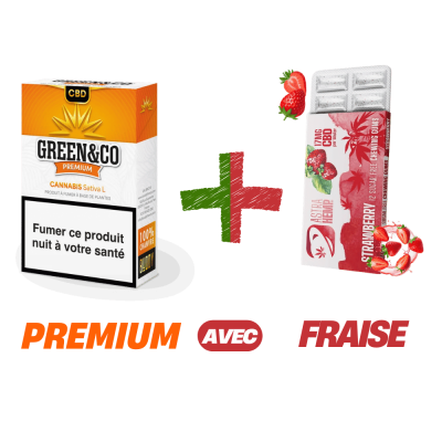 Pack CBD Premium & Fraîcheur - 20 Cigarettes Green&Co + 12 Chewing-Gums Fraise | Kana Pharma