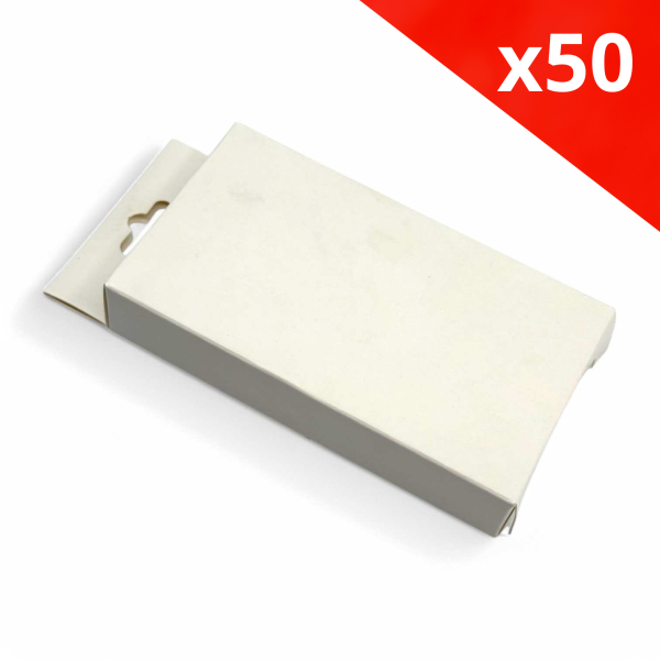 Lot de 50 Boîtes Carton Blanc Emballage 105x60x20mm pour CBD