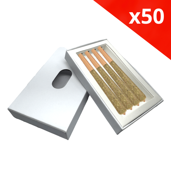 Lot de 50 Boîtes en Carton Blanc avec Ouverture Push-Up