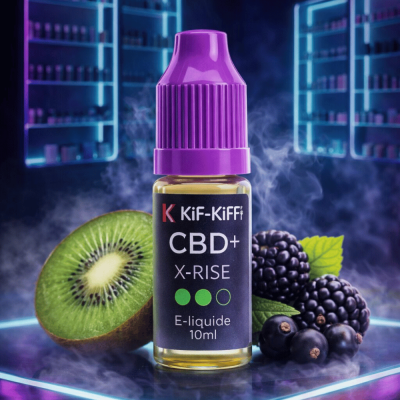 E-Liquide CBD X-Rise Kiwi Mûre Cassis 10ml | Intensité Supérieure Sans THC