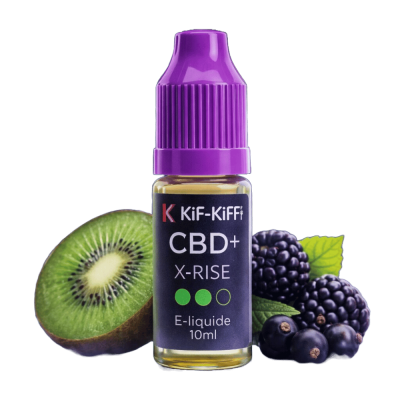 E-Liquide CBD X-Rise Kiwi Mûre Cassis 10ml | Intensité Supérieure Sans THC