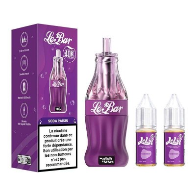 Puff Le Bar 40K Lost Vape Soda Raisin 40000 bouffées | Kana Pharma