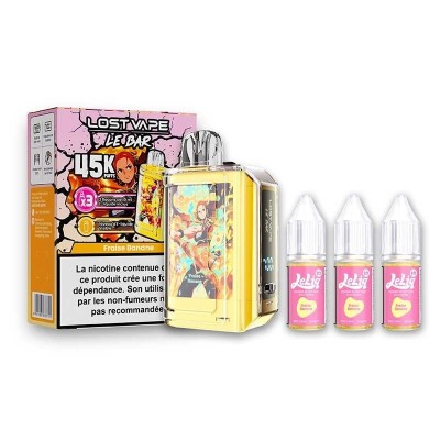 Puff Le Bar 45K Fraise Banane Lost Vape - 32ml Rechargeable | Kana Pharma
