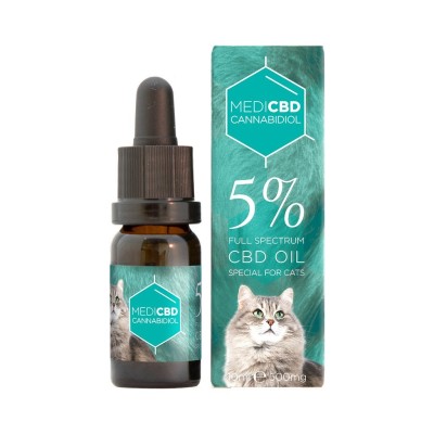 Huile CBD 5% Chat Full Spectrum MediCBD | Bien-être félin naturel