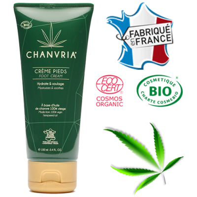Crème Pieds Bio Chanvre CHANVRIA 100ml | Hydratation Naturelle | Kana Pharma