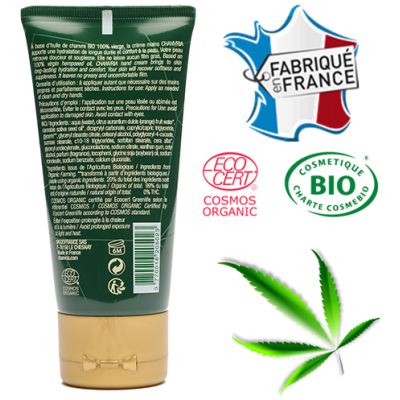 Crème Mains Huile de Chanvre Bio CHANVRIA 50ml - Certifiée ECOCERT