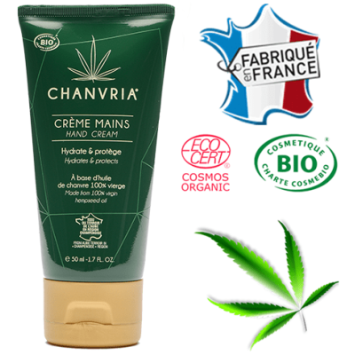 Crème Mains Huile de Chanvre Bio CHANVRIA 50ml - Certifiée ECOCERT