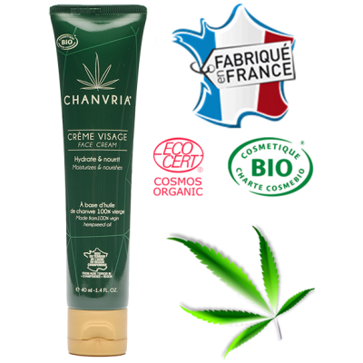 Crème Visage Bio Chanvria | Huile de Chanvre Certifiée Ecocert 40ml