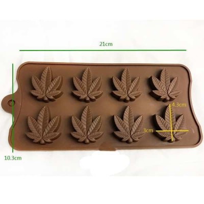 Moule Silicone Feuilles Cannabis 8 Compartiments | Glaçons Gâteaux
