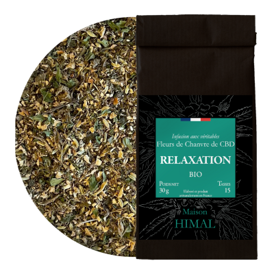 Tisane CBD Bio Relaxation 30g | Infusion Chanvre & Plantes | Kana Pharma