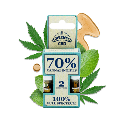 Cartouches CBD Full Spectrum 70% Greeneo - Pack 2 pcs | Kana Pharma
