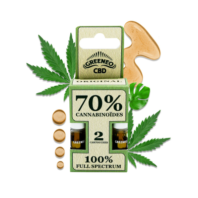 Cartouches CBD Full Spectrum 70% Greeneo - Pack 2 pcs | Kana Pharma