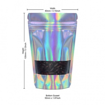 Pochette Alu Holographique 8x13cm - Lot 100pcs | Emballage CBD Pro