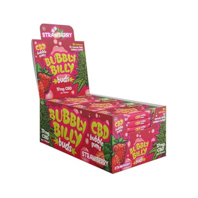 Chewing-gum CBD Fraise Bubbly Billy 17mg | Boîte 24 Paquets | Kana Pharma