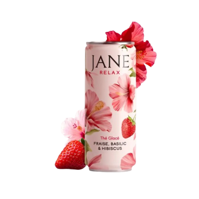 Thé Glacé CBD Hibiscus Fraise Basilic Bio 35mg | JANE | Kana Pharma