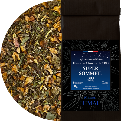 Tisane CBD Bio Super Sommeil 35% - Infusion Relaxante 30g | Kana Pharma