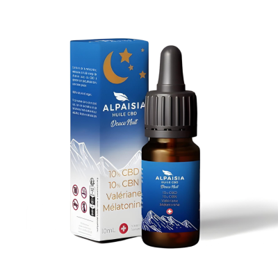 Huile CBD 10% Douce Nuit Valériane Mélatonine | ALPAISIA | Kana Pharma