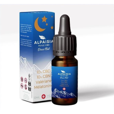 Huile CBD 10% Douce Nuit Valériane Mélatonine | ALPAISIA | Kana Pharma