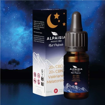 Huile CBD 20% Full Spectrum Nuit Profonde | Valériane Mélatonine
