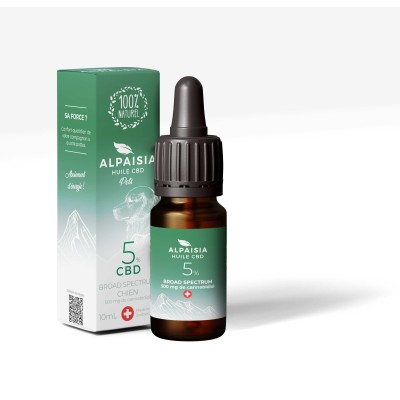 Huile CBD 5% Chien Broad Spectrum ALPAISIA | Arôme Bacon 10ml