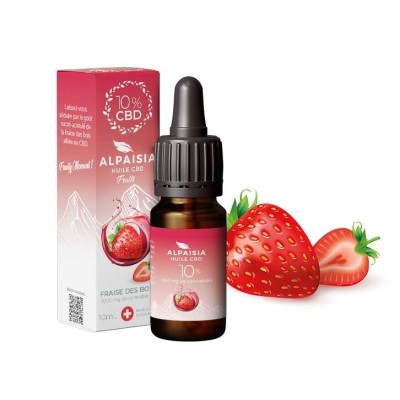 Huile CBD 10% Broad Spectrum Fraise - ALPAISIA | Production Française