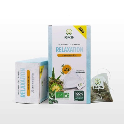 Tisane CBD Bio Relaxation POP CBD 12 sachets | Infusion apaisante