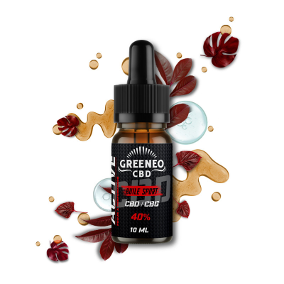 Huile CBD CBG 40% Active Greeneo | Récupération Sportive Premium