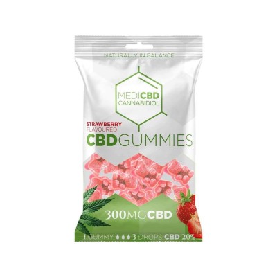 Bonbons CBD Fraise MediCBD 300mg | Gummies Détente 100g