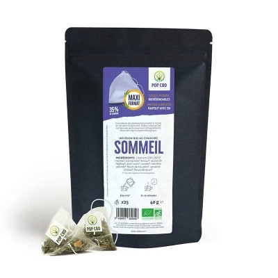 Tisane CBD Bio Sommeil Pop CBD 40g - 25 Sachets | Kana Pharma
