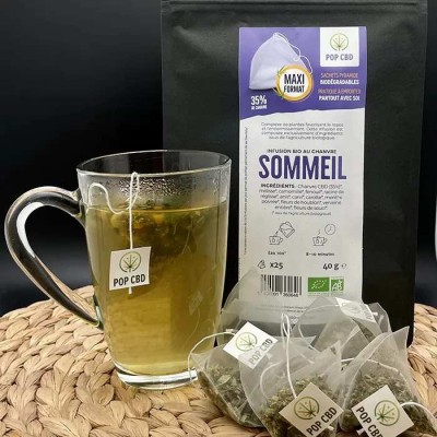 Tisane CBD Bio Sommeil Pop CBD 40g - 25 Sachets | Kana Pharma