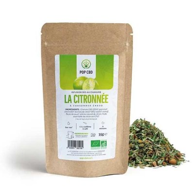 Tisane CBD Bio La Citronnée Pop CBD 35g | Infusion Chanvre Citron